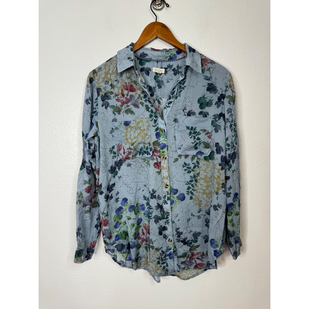 Pilcro The Romy Relaxed Floral Button Down Long Sleeve Shirt Size Xsmall
